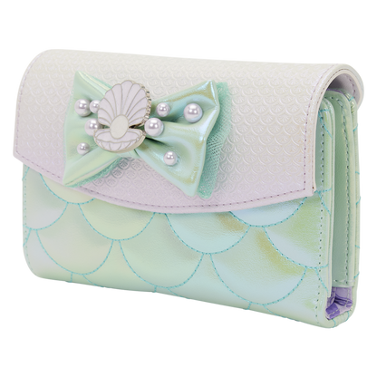 Cartera Loungefly iridiscente de La Sirenita con lazo y concha - 6