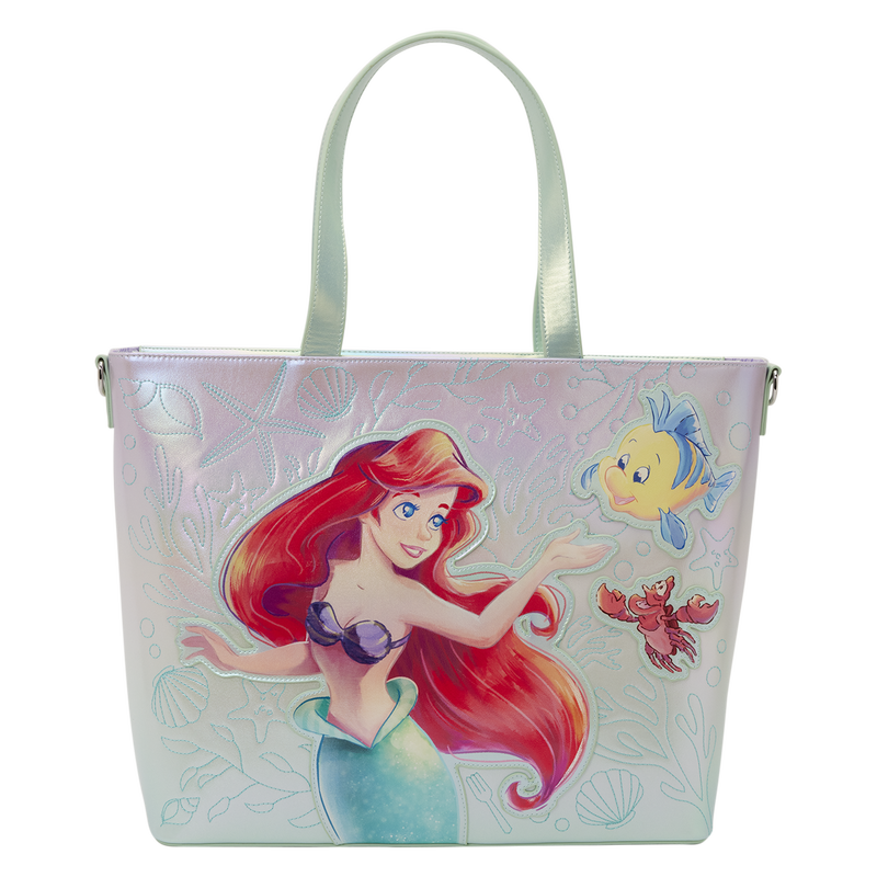 Bolso iridiscente de La Sirenita con Ariel, Flounder y Sebastian
