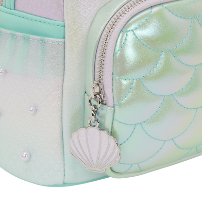 Mochila iridiscente de La Sirenita Disney Loungefly con escamas, lazo y perlas - 6
