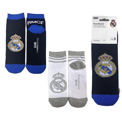 Set de dos pares de calcetines Real Madrid en azul marino y blanco