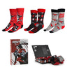 Set de calcetines Harley Quinn DC Comics con tres diseños en caja