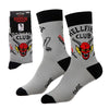 Calcetines Stranger Things Hellfire Club grises y negros