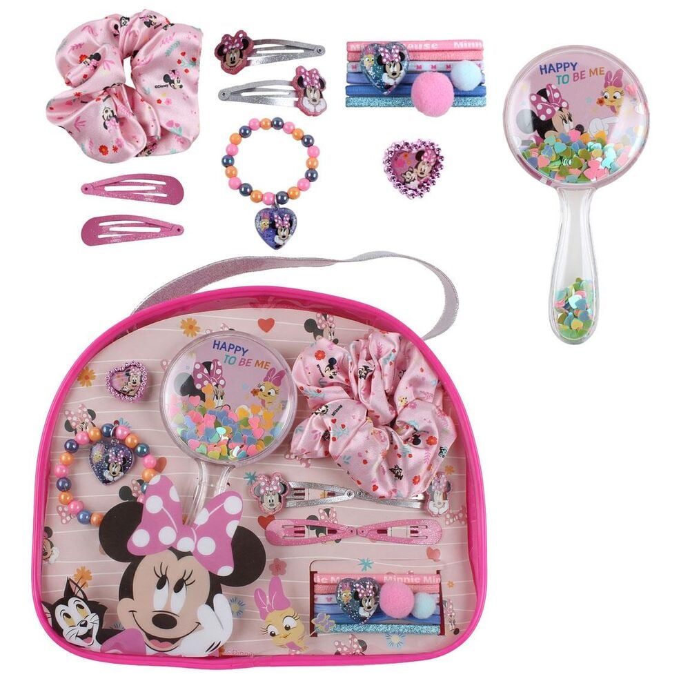 Set de belleza Minnie Disney con neceser rosa y accesorios