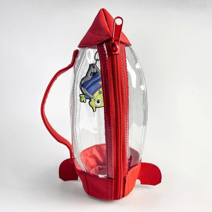 Neceser transparente de Toy Story Disney con detalles rojos