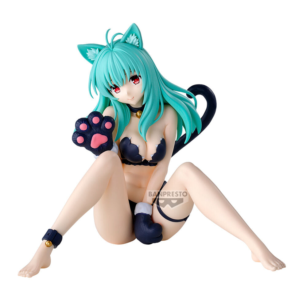 Figura de Elsie Jewelria con estética felina y cabello turquesa