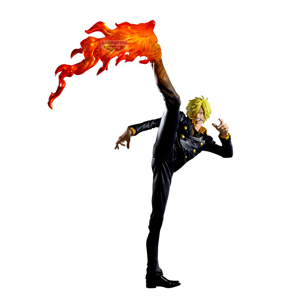 Figura de Sanji de One Piece con patada y efecto de fuego