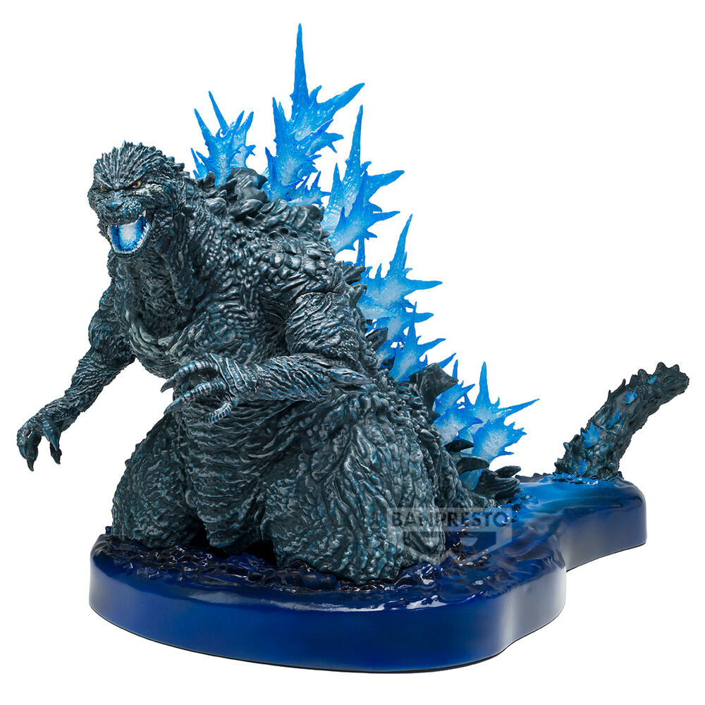 Figura de Godzilla Minus One con aliento atómico azul sobre base - 2