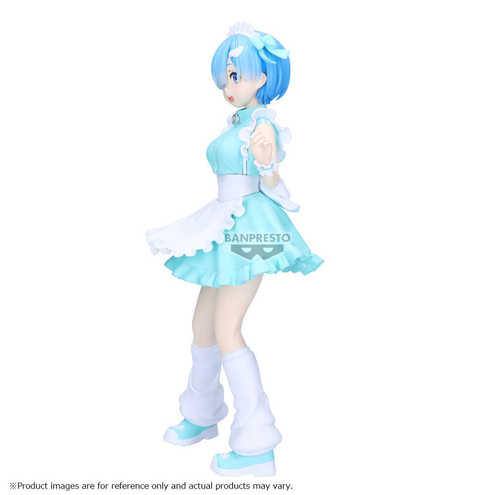 Figura de Rem de Re:ZERO con atuendo Jersey Maid azul y blanco - 2
