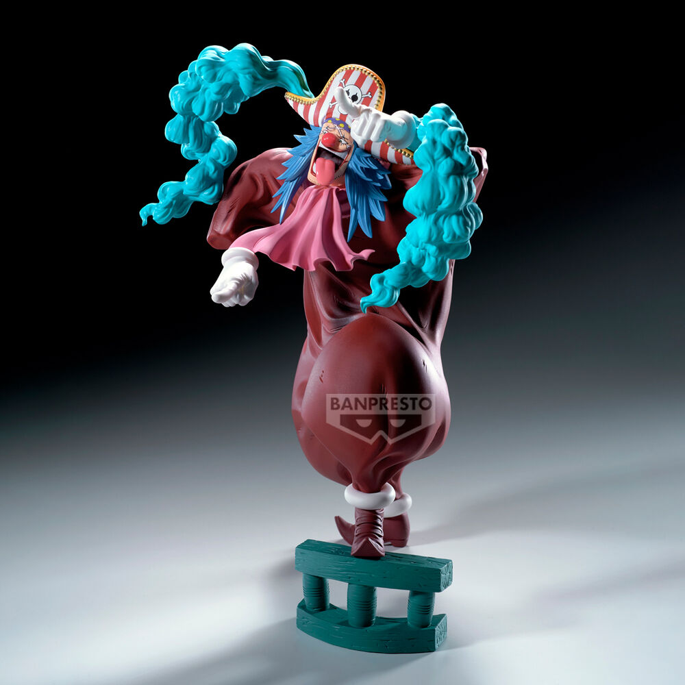 Figura Buggy Grandista de One Piece con sombrero a rayas y cabello azul - 3