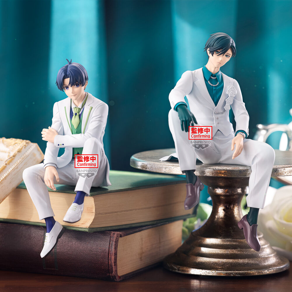 Figura de Rin Itoshi de Blue Lock con traje blanco sentado - 4