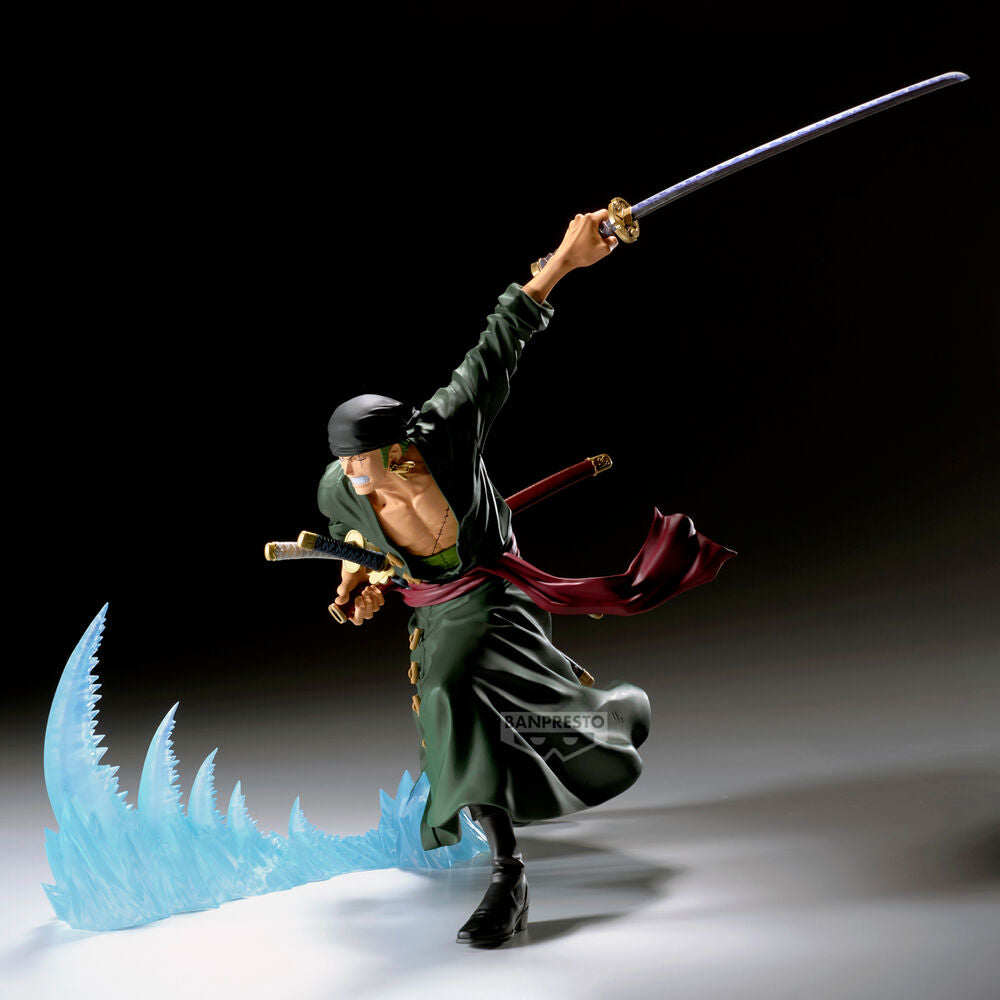 Figura de Roronoa Zoro de One Piece con espada y efecto azul - 4