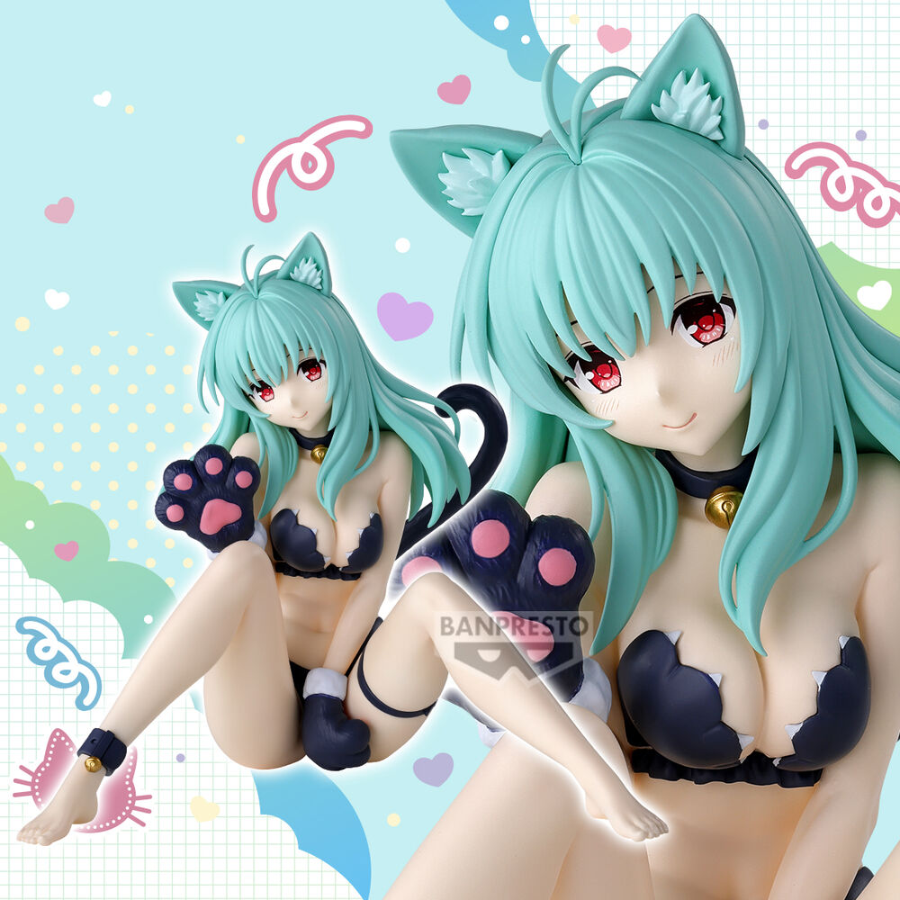 Figura de Elsie Jewelria con estética felina y cabello turquesa - 5
