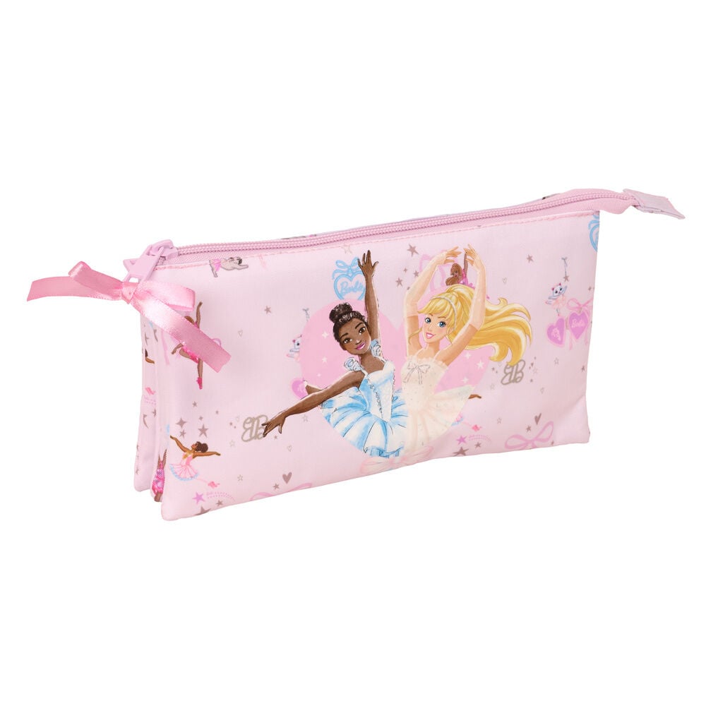 Portatodo triple rosa Ballet Barbie con tres compartimentos