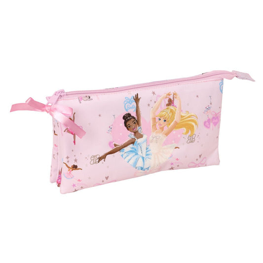 Portatodo triple rosa Ballet Barbie con tres compartimentos