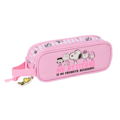 Portatodo doble rosa de Snoopy SAFTA con dos compartimentos