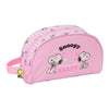 Neceser rosa SAFTA con diseño de Snoopy, asa lateral y cierre de cremallera