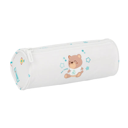 Portatodo tubular blanco Baby Real Madrid con osito
