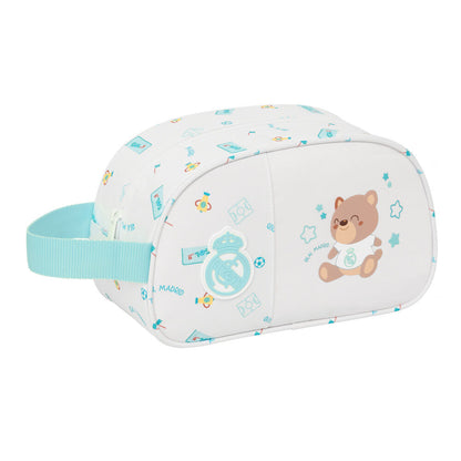 Neceser Baby Real Madrid SAFTA blanco con oso y asa lateral