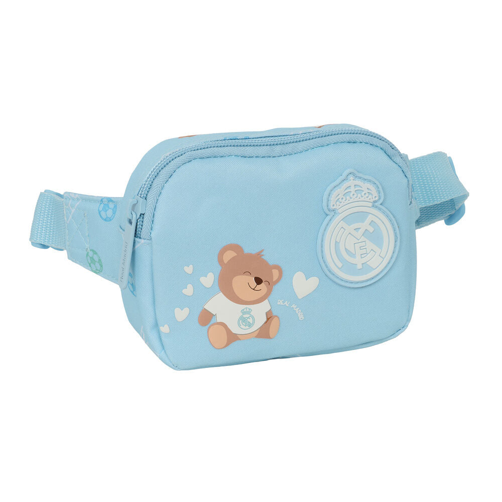 Riñonera azul Baby Real Madrid SAFTA con osito y escudo