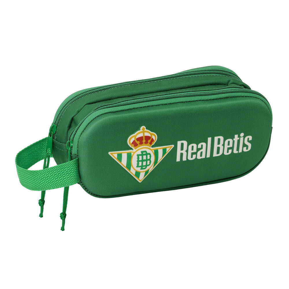 Portatodo doble verde Real Betis con dos cremalleras y asa lateral