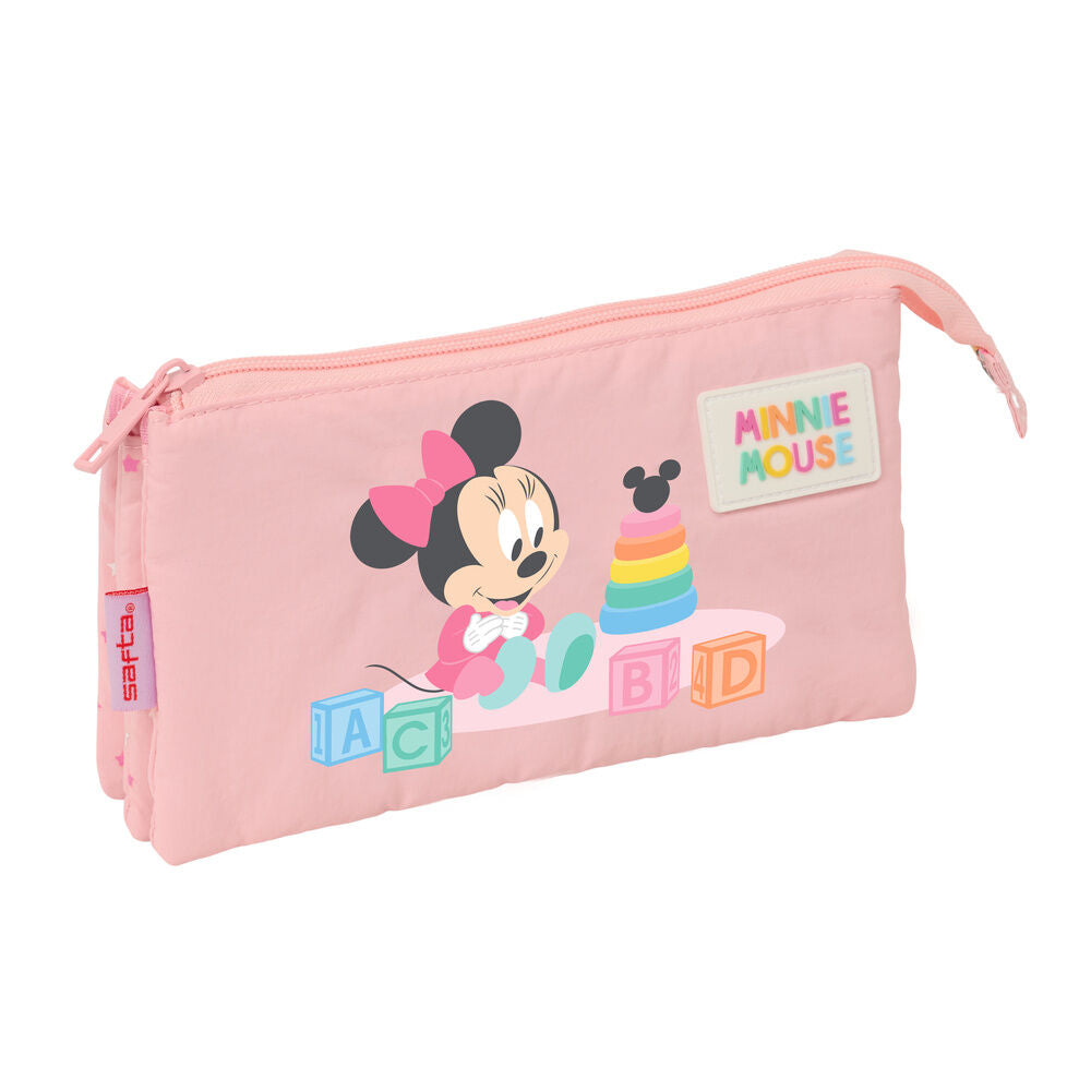 Portatodo triple rosa Baby Minnie Disney SAFTA