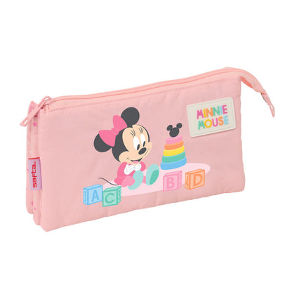 Portatodo triple rosa Baby Minnie Disney SAFTA