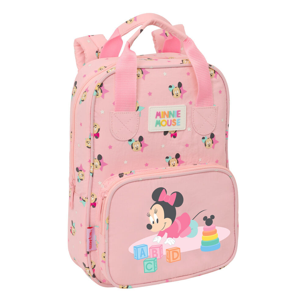 Mochila rosa Baby Minnie Disney con bolsillo frontal