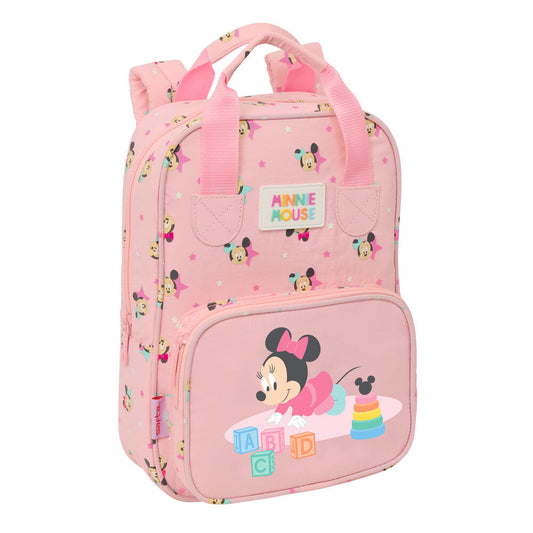 Mochila rosa Baby Minnie Disney con bolsillo frontal
