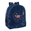 Mochila antiarena Surf SAFTA azul marino con rejilla y estampado de playa