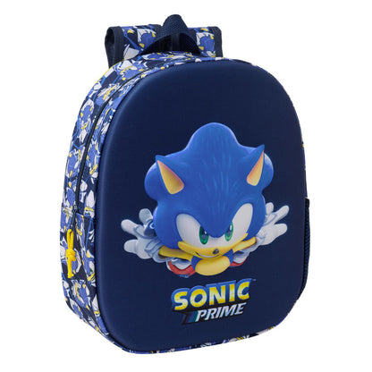 Mochila 3D azul de Sonic Prime con frontal en relieve - 4