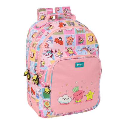 Mochila Comic Mr. Wonderful rosa de 42 cm