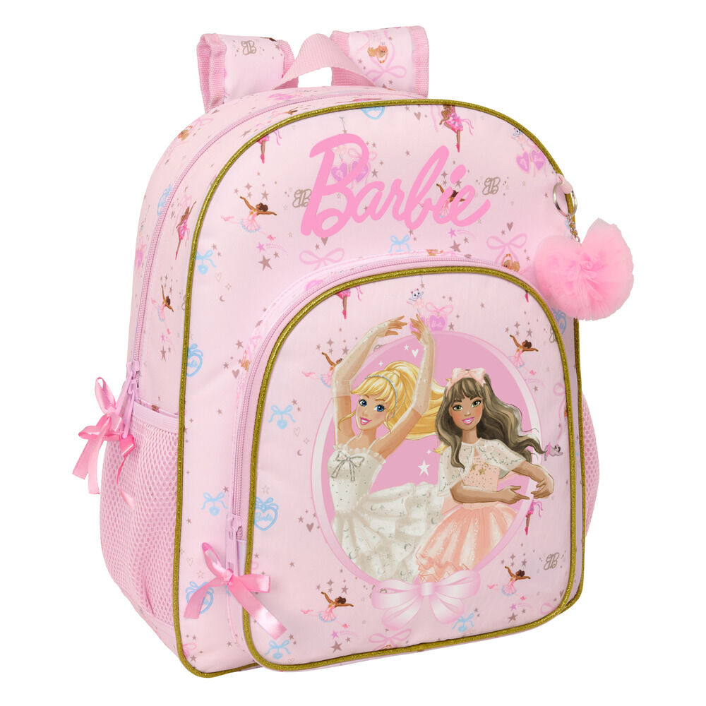 Mochila rosa Barbie Ballet de 38 cm con bolsillos laterales