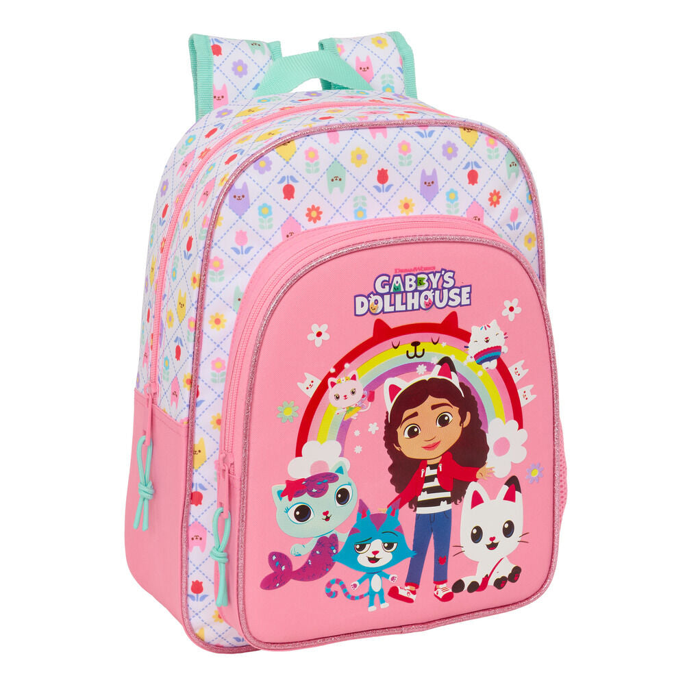 Mochila rosa de Gabby's Dollhouse con Gabby y sus personajes