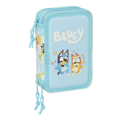 Plumier triple Bluey SAFTA de 37 piezas en color azul claro