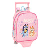 Trolley extraíble rosa de Bluey con mochila y carro SAFTA