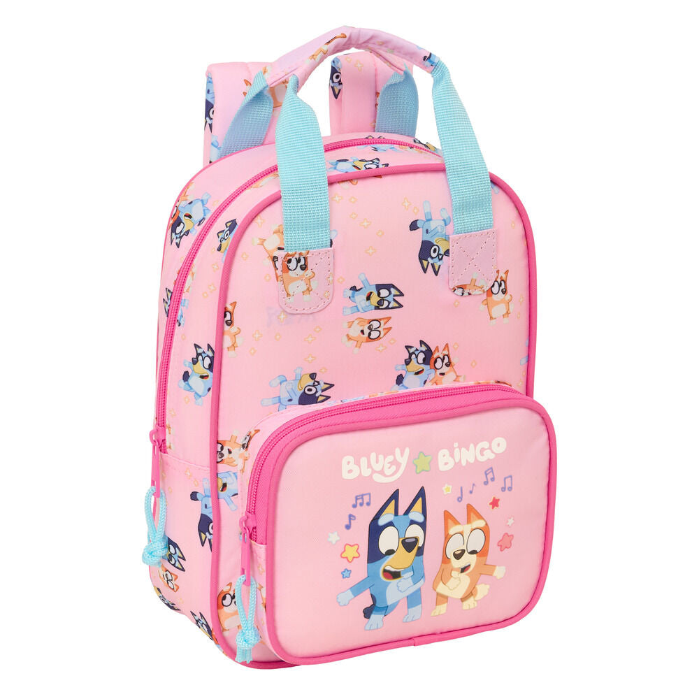 Mochila rosa Dance de Bluey y Bingo con bolsillo frontal