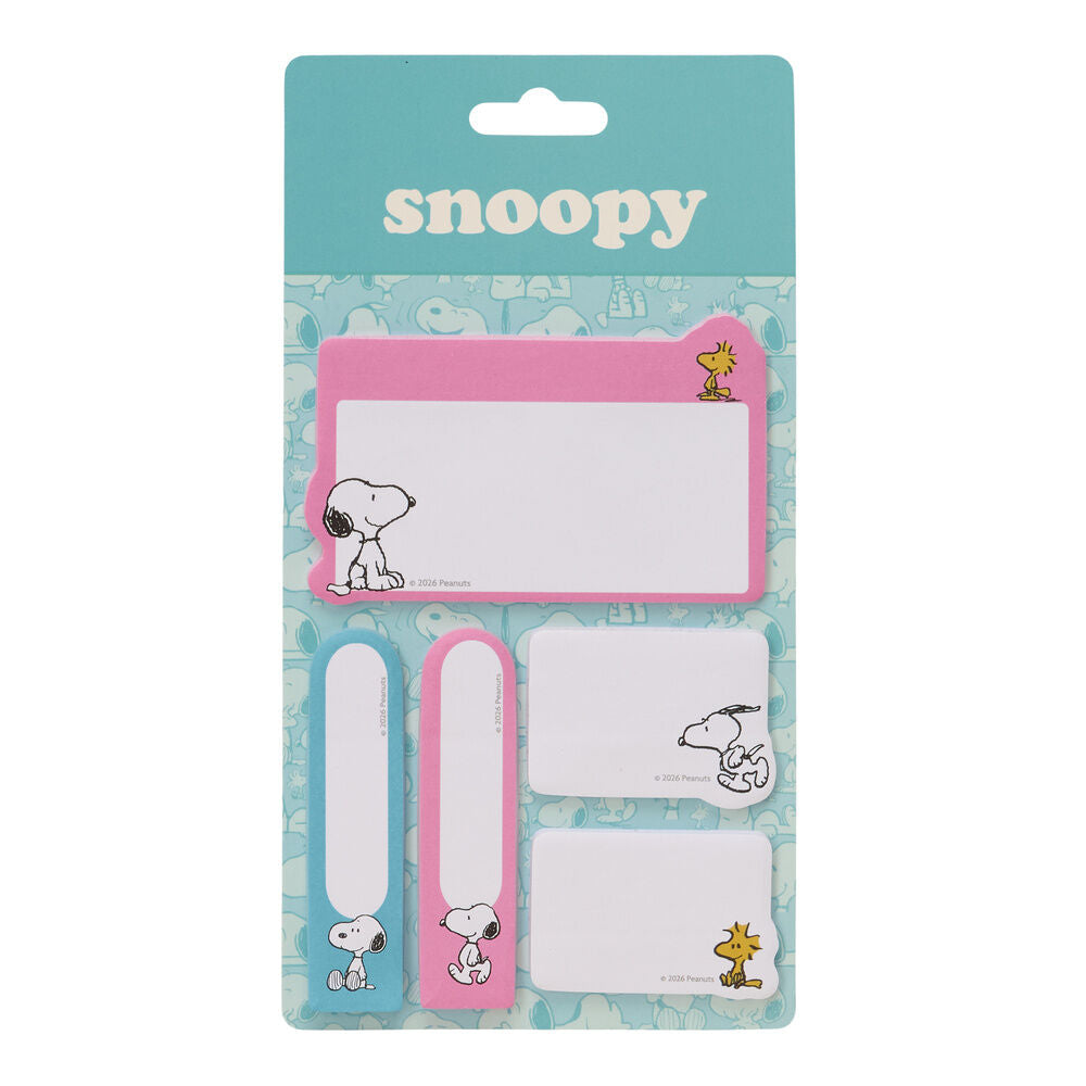 Blíster de notas Post-it Snoopy SAFTA en cinco tamaños
