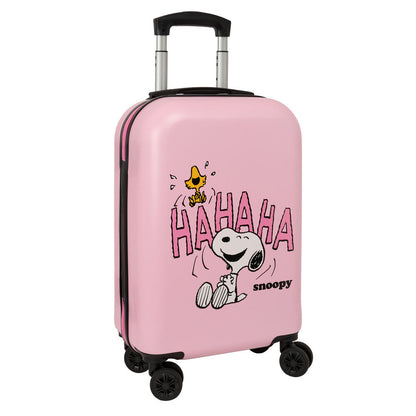 Maleta trolley rosa Snoopy con ruedas y asa telescópica