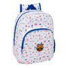 Mochila Baby F.C. Barcelona blanca con escudo y estampado futbolístico