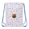 Saco Baby F.C. Barcelona blanco con escudo y cordones azules