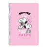 Cuaderno A4 rosa de Snoopy y Woodstock con espiral metálico