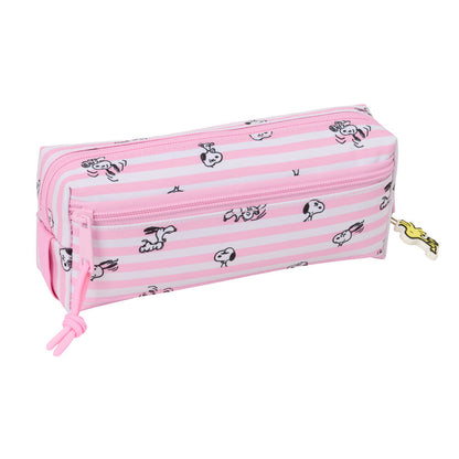 Portatodo triple Snoopy rosa con tres cremalleras - 2
