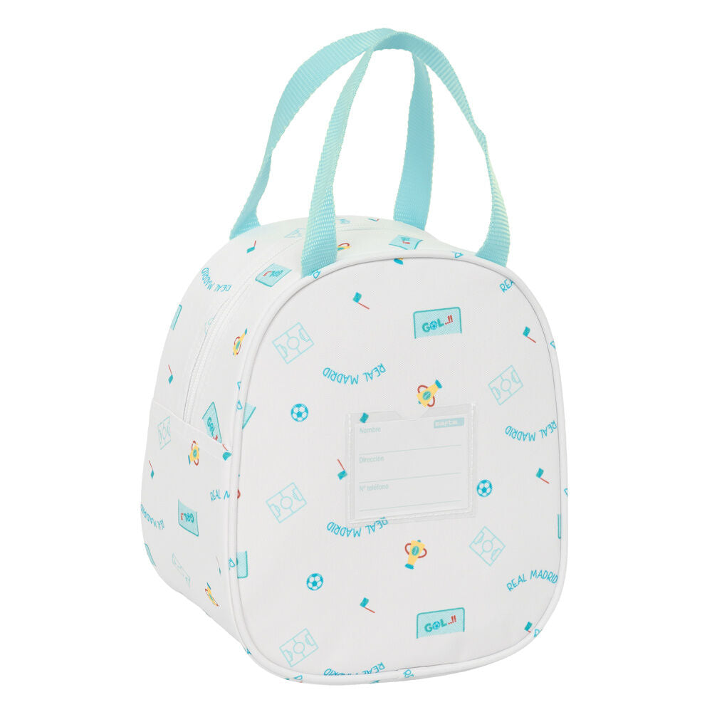 Bolsa portameriendas Baby Real Madrid blanca con oso y escudo - 2