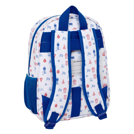 Mochila Baby F.C. Barcelona blanca con escudo y estampado futbolístico - 2