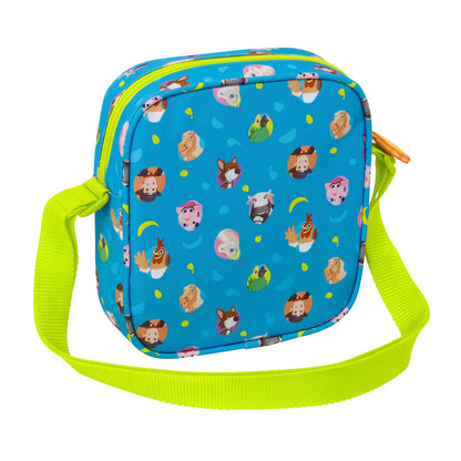 Bandolera azul de La Granja de Zenón con correa verde ajustable - 2