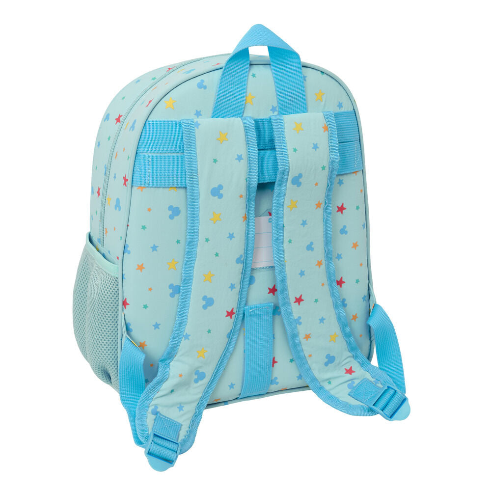 Mochila Baby Mickey Disney azul claro con estrellas y bolsillo frontal - 2