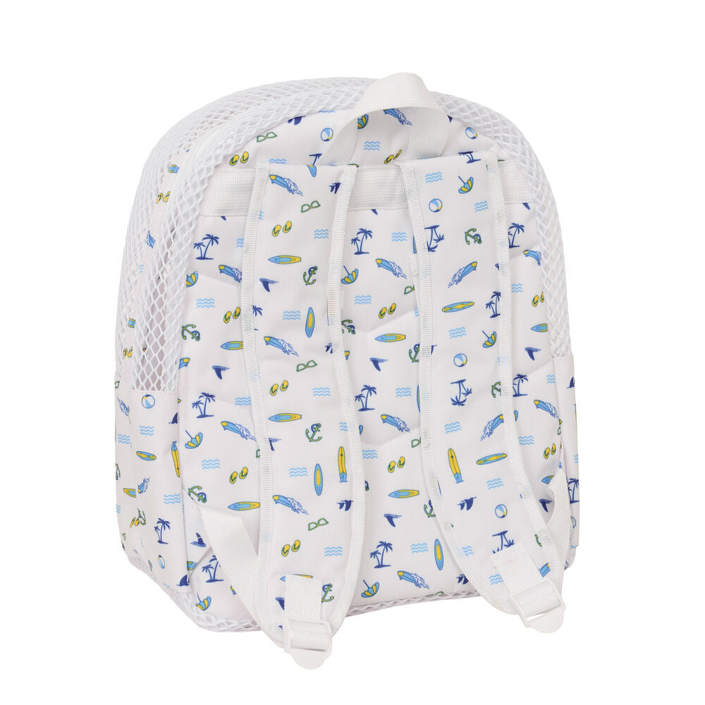 Mochila antiarena blanca del Real Madrid con rejilla y estampado playero - 2