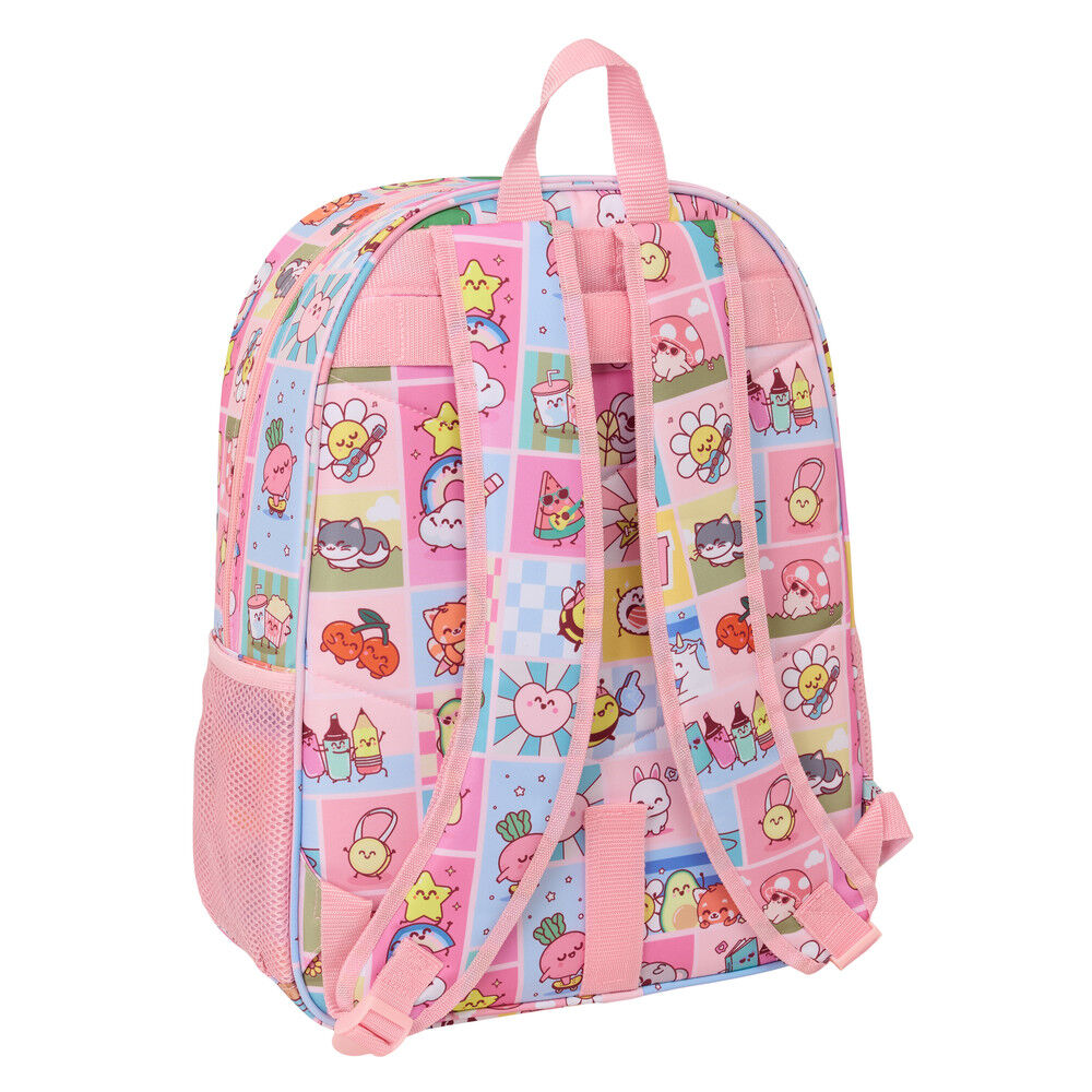Mochila rosa Comic Mr. Wonderful con estampado multicolor y bolsillo frontal - 2