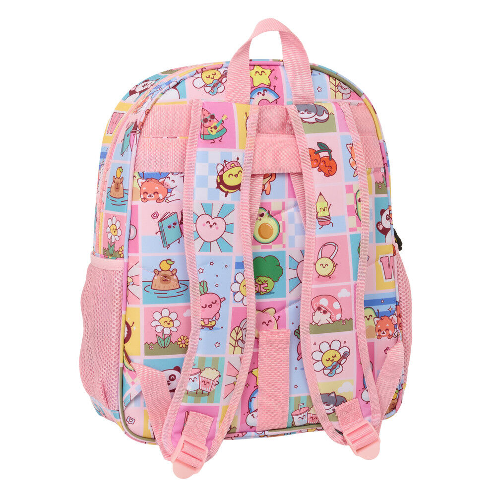 Mochila rosa Comic Mr. Wonderful con arcoíris y bolsillo frontal - 2