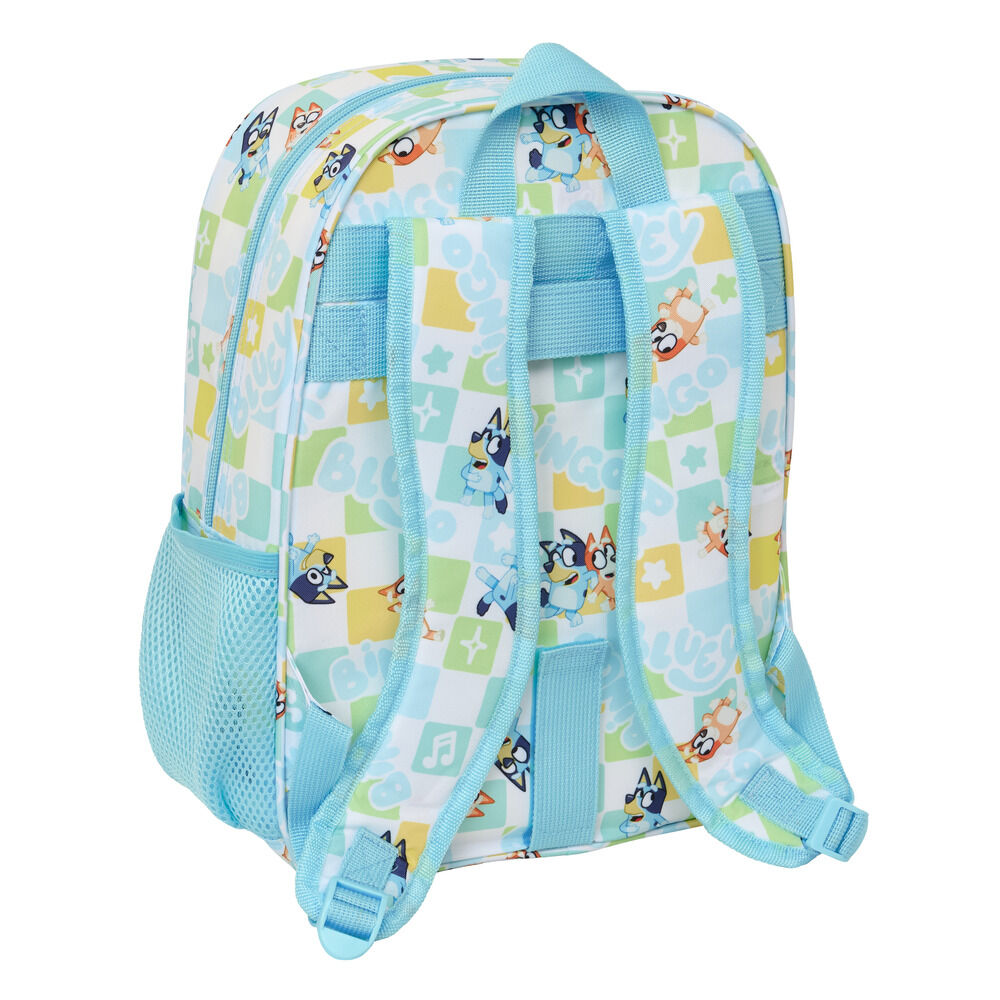 Mochila Bluey Ready SAFTA azul con personajes y bolsillos - 2